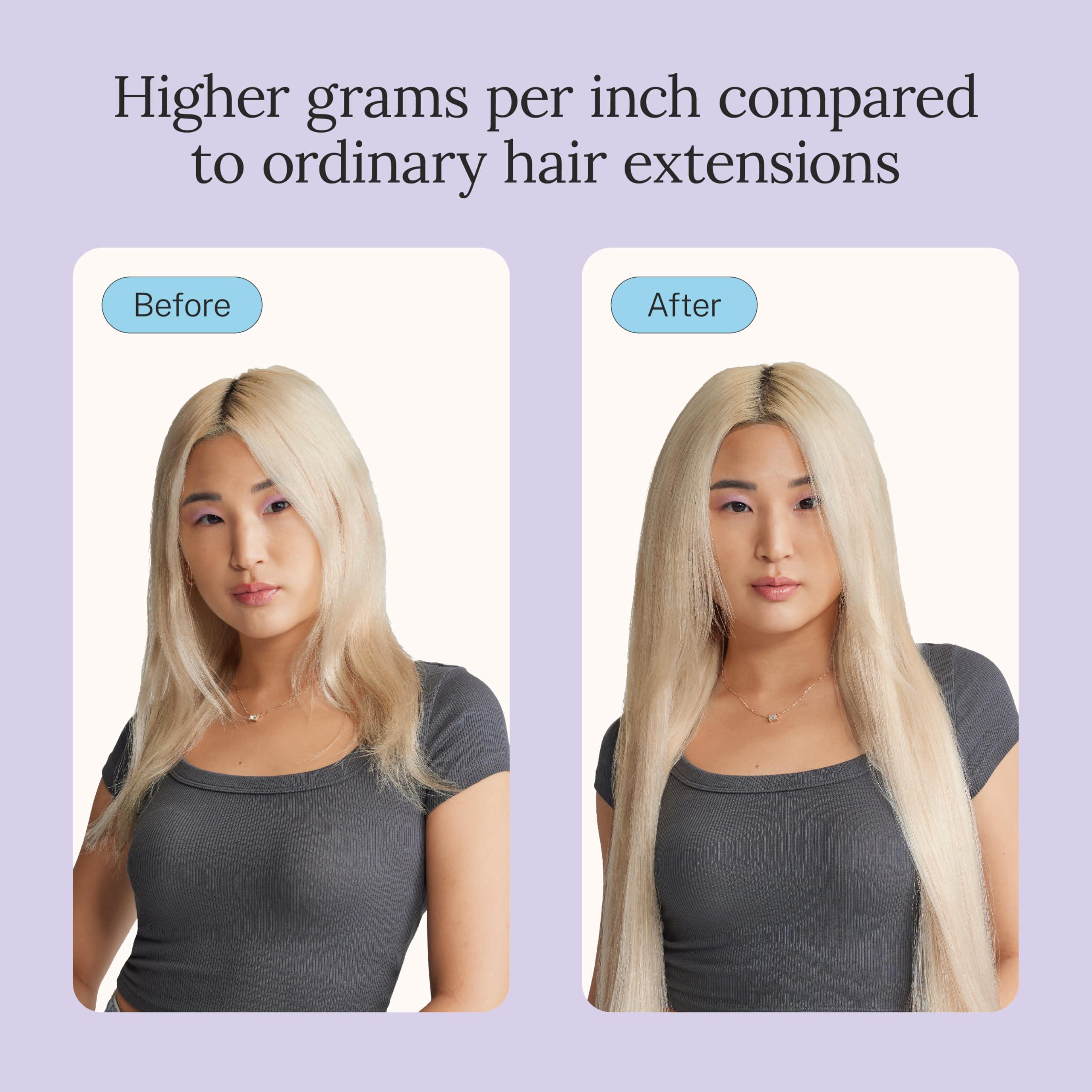 Zala Zala Clip In Hair Extensions - 100% Human Hair - Easy Install & Natural Full Head of Remy Hair Extensions - Gain Volume & Length Instantly - 9 Piece Clip-in Set in Champagne Blonde (230g / 24 inch)