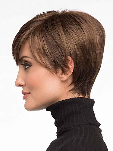 Envy Wigs Kris Wig Color FROSTED - Envy Wigs 4\" Short Chic Flirty Retro Pixie Synthetic Monofilament Part Long Side Swept Bangs Natural Hair Peluca Bundle MaxWigs Hairloss Booklet