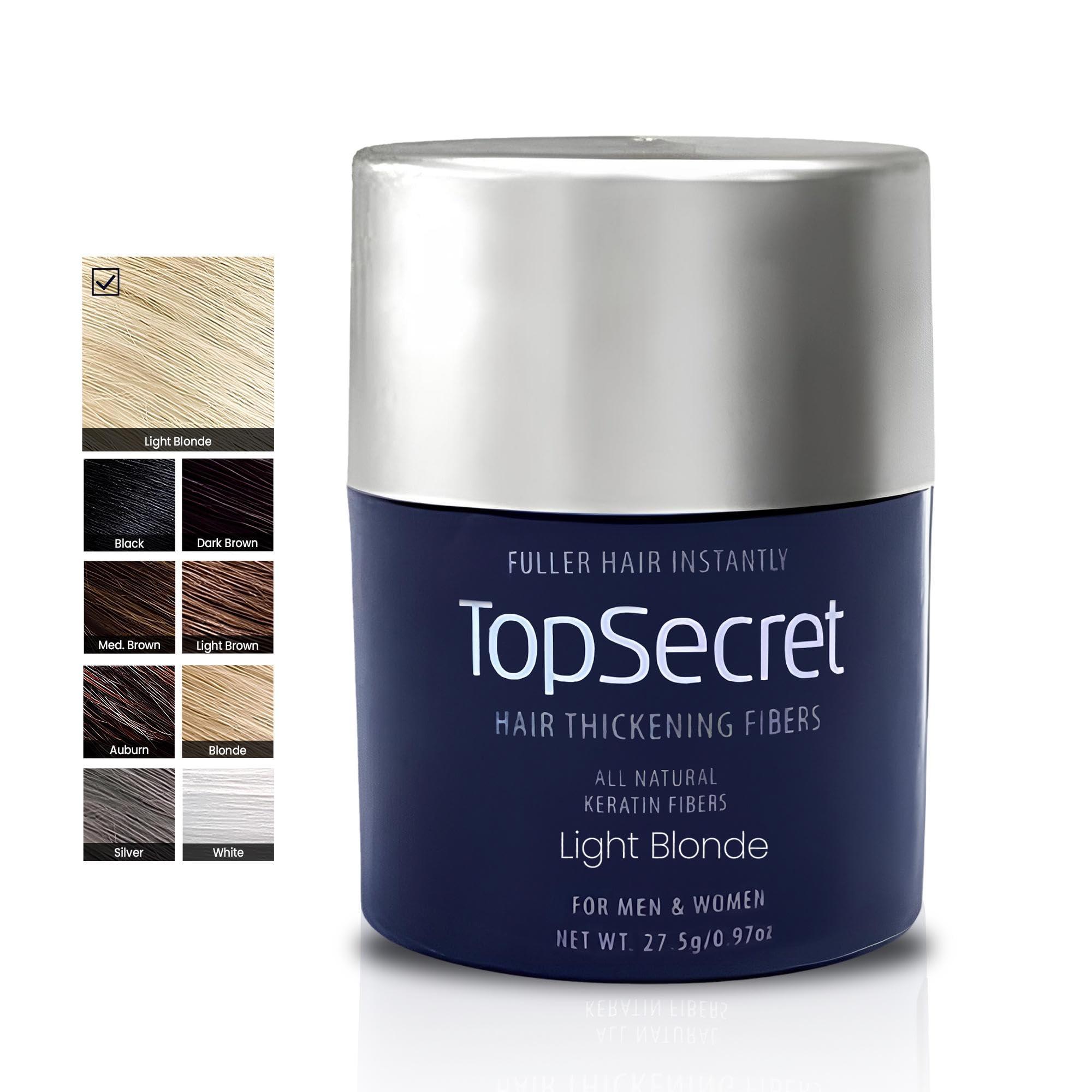 Top Secret Top Secret Hair Thickening Building Fibers Refills - Undetectable & Natural Hair Filler - for Men & Women - Instantly Fill In Fine Thinning Hair - Weather & Sweat Resistant (Light Blonde, Travel)