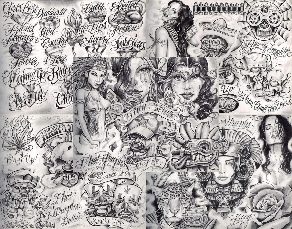 Tattoo Life Boog From The Streets With Love Gangsta Style Tattoo Flash 46 Sheets 11x14" Amazing Set For Tattoo Shop Display …