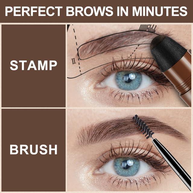iMethod Eyebrow Stamp Stencil Kit - Eyebrow Powder, Makeup for Natural-Looking Brows, Eyebrow Stamp Kit with 27 Reusable Stencils, Easy to Use, Waterproof & Smudge-Proof, Long-Lasting, Blonde