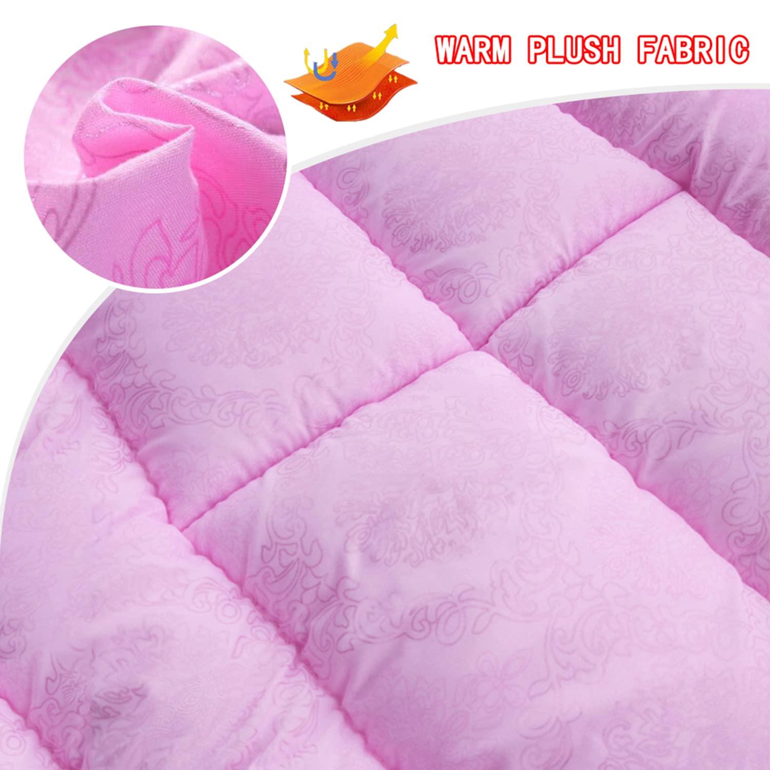 KKCD KKCD Round Head Massage Table Mattress Pad Sponge Mattress Topper for Lash Bed Soft Beauty Massage Bed Cover with Face Hole Non-Slip Massage Table Sheet with Elastic Bands,Pink,70x185cm