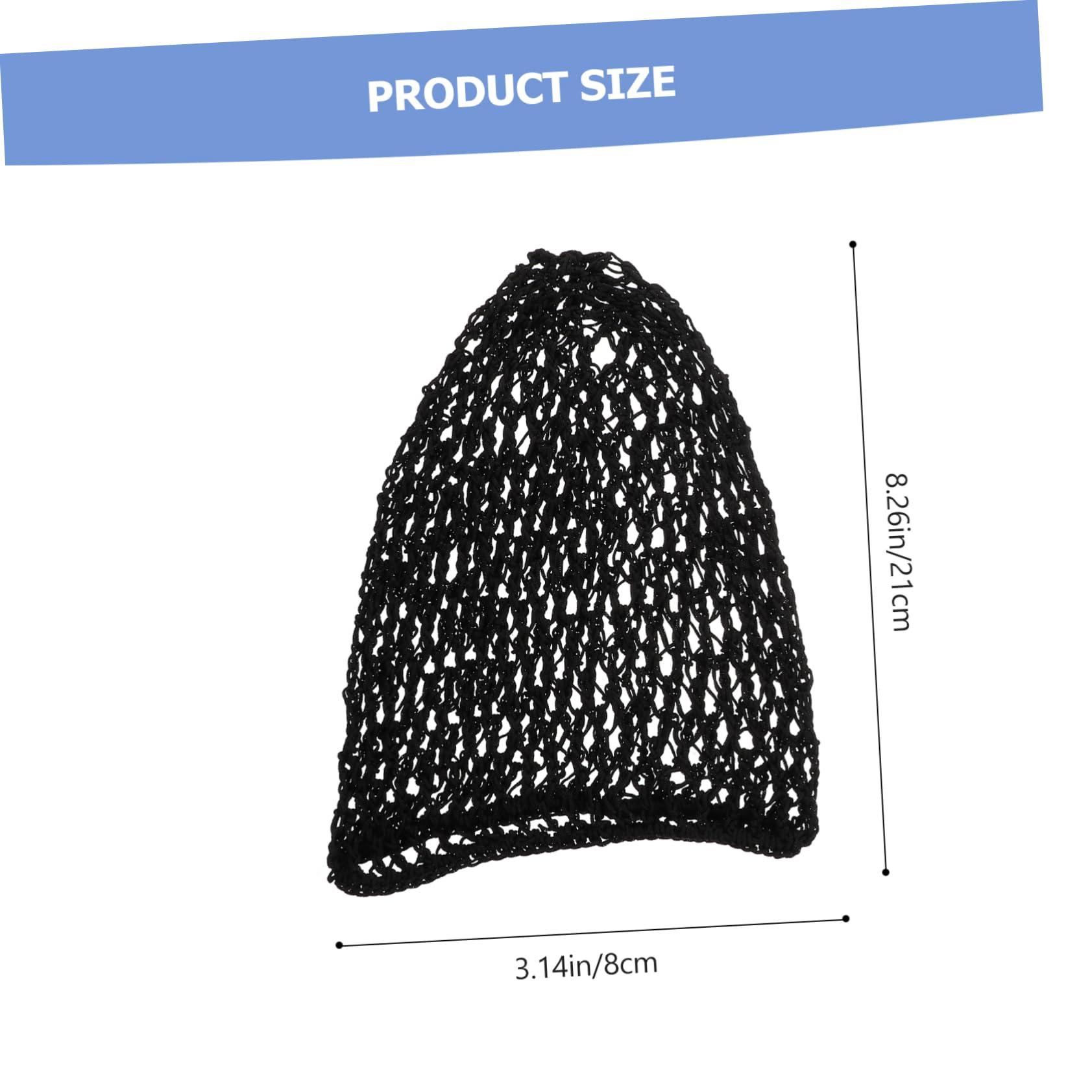 Beatifufu Beatifufu 3Pcs Mesh Crochet Hair Nets for Women Sleep Bonnet Hair Nets for Women Night Sleep Hair Caps Elastic Fit Protect Shape Hair Black Grey Navy