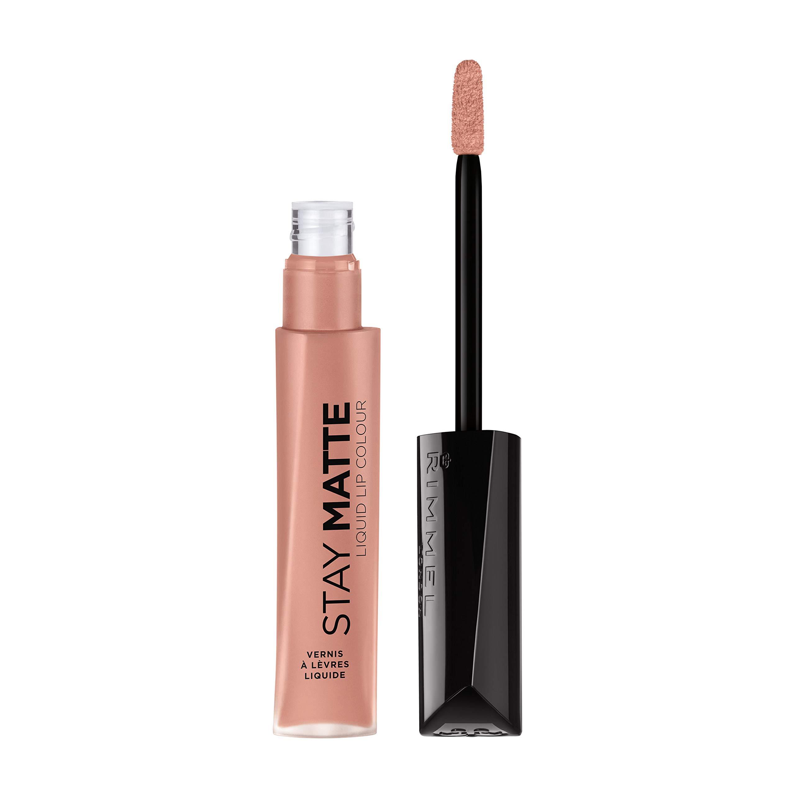 Rimmel Rimmel London Stay Matte Liquid Lip Color with Full Coverage Kiss-Proof Waterproof Matte Lipstick Formula that Lasts 12 Hours - 708 Mwah, .21oz