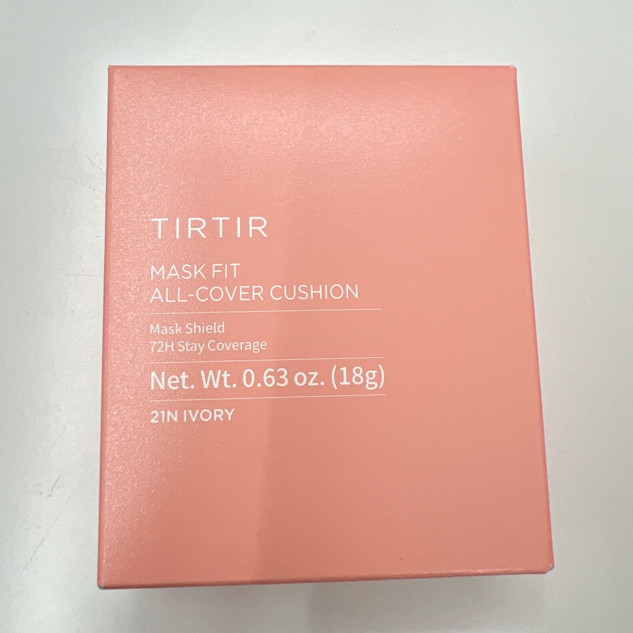 TIRTIR TIRTIR Mask Fit All Cover Pink Cushion Foundation | High Coverage, Velvety Matte Finish, Lightweight, Flawless, Corrects Redness, Korean Cushion, Pack of 1 (0.63 oz.), #21N Ivory