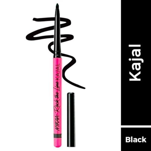NYKAA Nykaa Cosmetics Rock the Line Eyeliner, 001 Jet Black, 0.01 oz - Smudge-Proof and Transfer-Resistant Formula - Highly Pigmented - Waterline Eyeliner