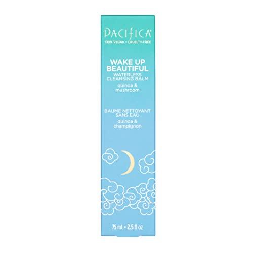 Pacifica Pacifica Wake Up Beautiful Cleansing Balm & Makeup Remover - 2-in-1 Waterless Face Cleanser for Dry & Sensitive Skin, Hydrating No-Rinse Balm Dissolves Stubborn Makeup, 2.5oz