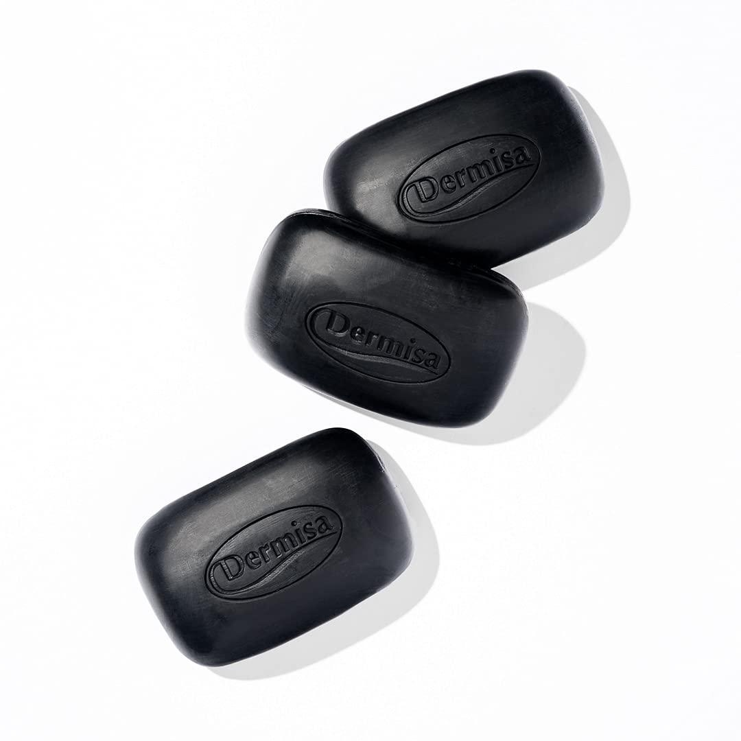 Dermisa Dermisa Charcoal Bar | Natural Gentle Cleansing Bar | Contains Activated Charcoal, Coconut Oil, Shea Butter, Vitamin C & Licorice | NO PARABENS, NO SULFATES | 3 OZ (3-Pack)