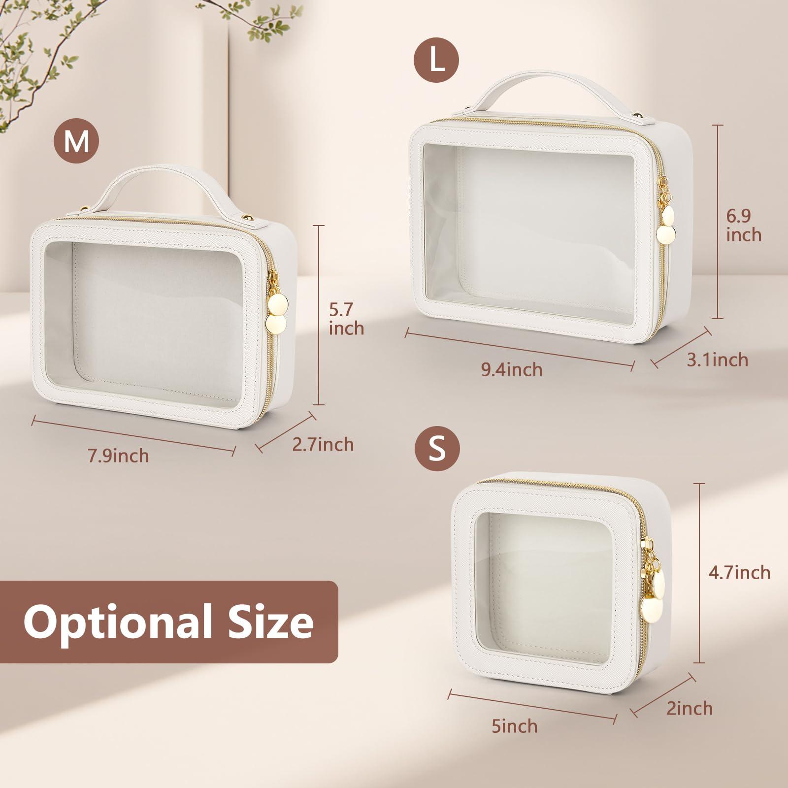 Soimeat Soimeat Small Clear Makeup Bag and Medium Clear Makeup Bag, Waterproof Square Make Up Bag Pouch, Toiletry Bag for Travel, Car and Women