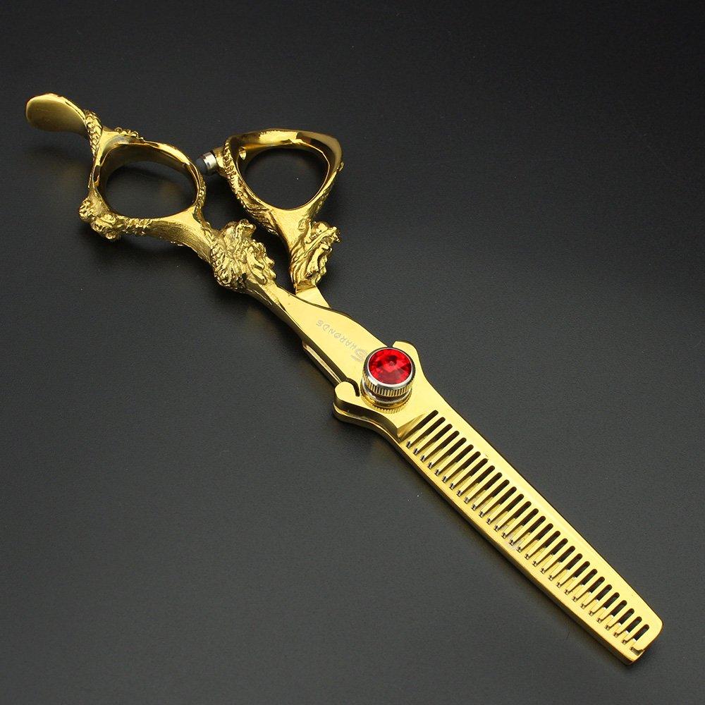 Generic Barber Scissors Professional Hairdressing Hair Scissors Hair Cutting Scissors Barber Scissors thinning Shears for Hairdresser 6.0\" Set(2 pcs)