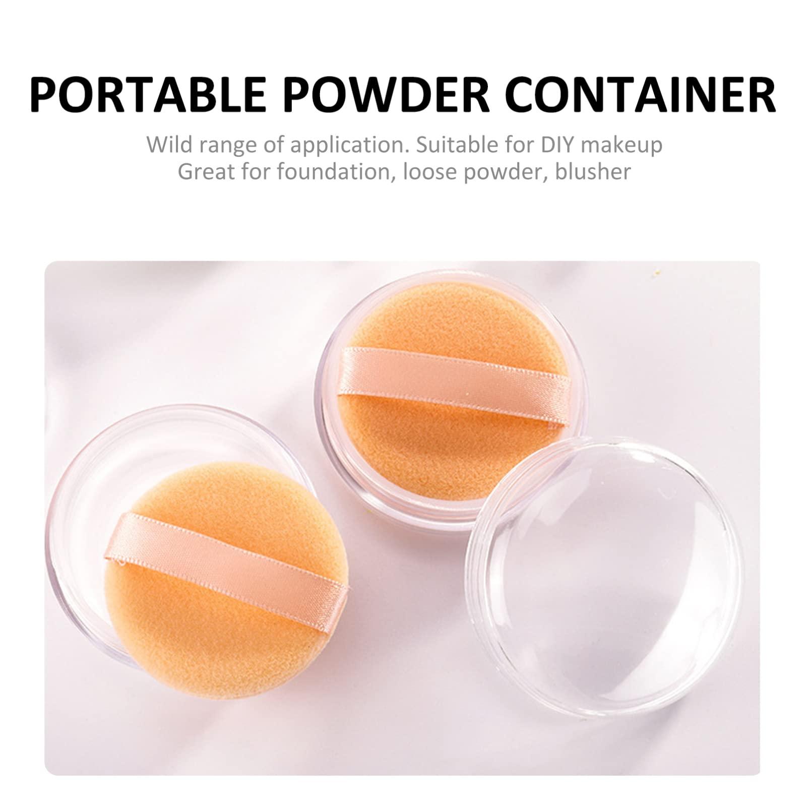 Beavorty Beavorty Kawaii Makeup Korean Makeup Korean Makeup Loose Compact Box: 3 Sets of Empty Loose Container Refillable Make-up Holder Case with Puff for Diy Makeup Setting Powder Setting Powder