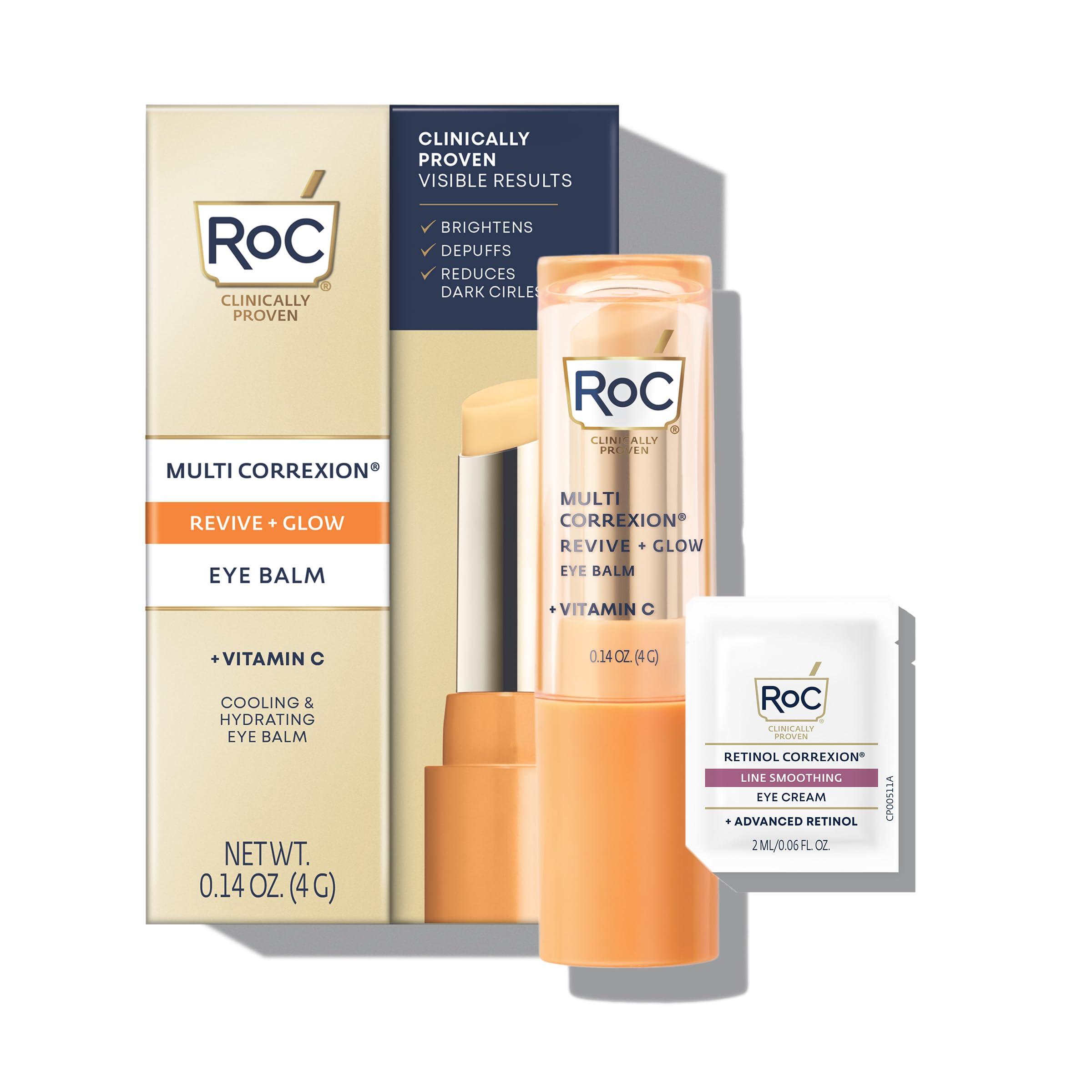 RoC RoC Multi Correxion Revive + Glow Vitamin C Eye Balm (0.14 oz) with Retinol Eye Cream Packette