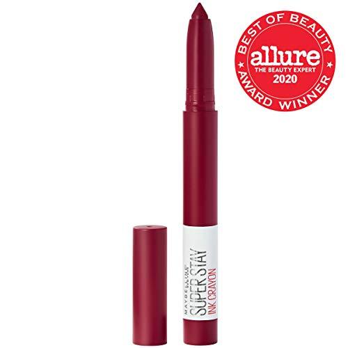 Maybelline New York Maybelline Super Stay Ink Crayon Lipstick Makeup, Precision Tip Matte Lip Crayon with Built-in Sharpener, Longwear Up To 8Hrs, Make It Happen, Berry Red, 1 Count