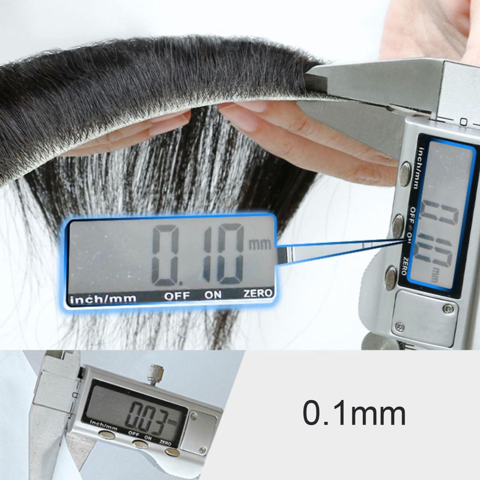 ZBYXPP ZBYXPP Bald Spot Hair Patch Toupee, Human Hair Natural Hair Replacement Unit For Men and women Hairline(Black,2cm)