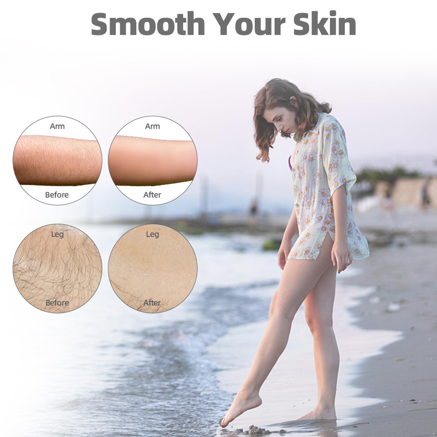 Jecurity Crystal Hair Eraser for Women and Men, Reusable Crystal Hair Remover Safe Painless Exfoliation Magic Crystal Hair Removal, Arms Legs Back Glass Hair Remover Device,Washable, Black