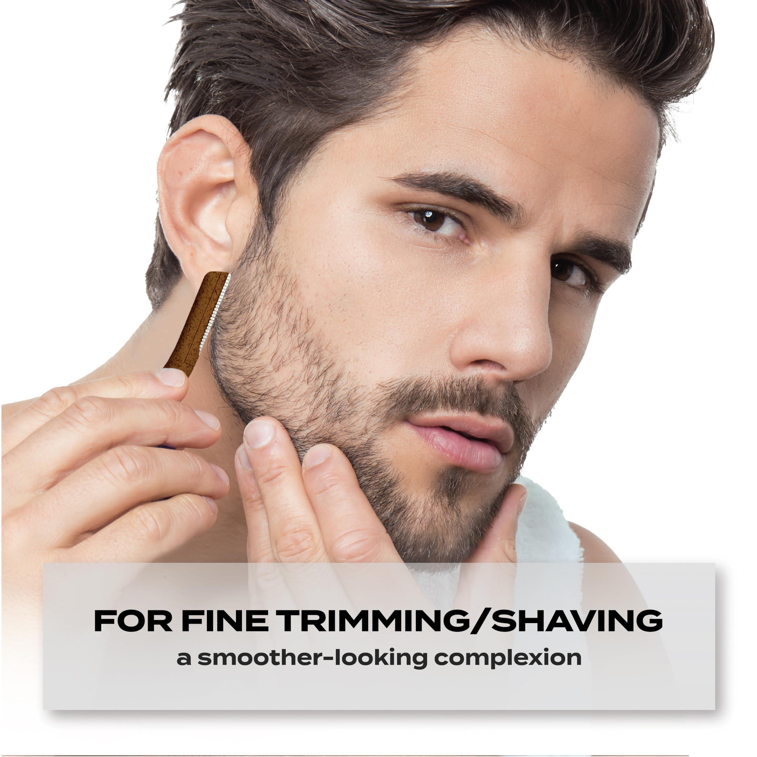 TADA BEAUTY TADA Natural - 12PCS Straight Razors for Men and Women for Eyebrow Straight Edge, Beard, Disposable Razors (Brown)