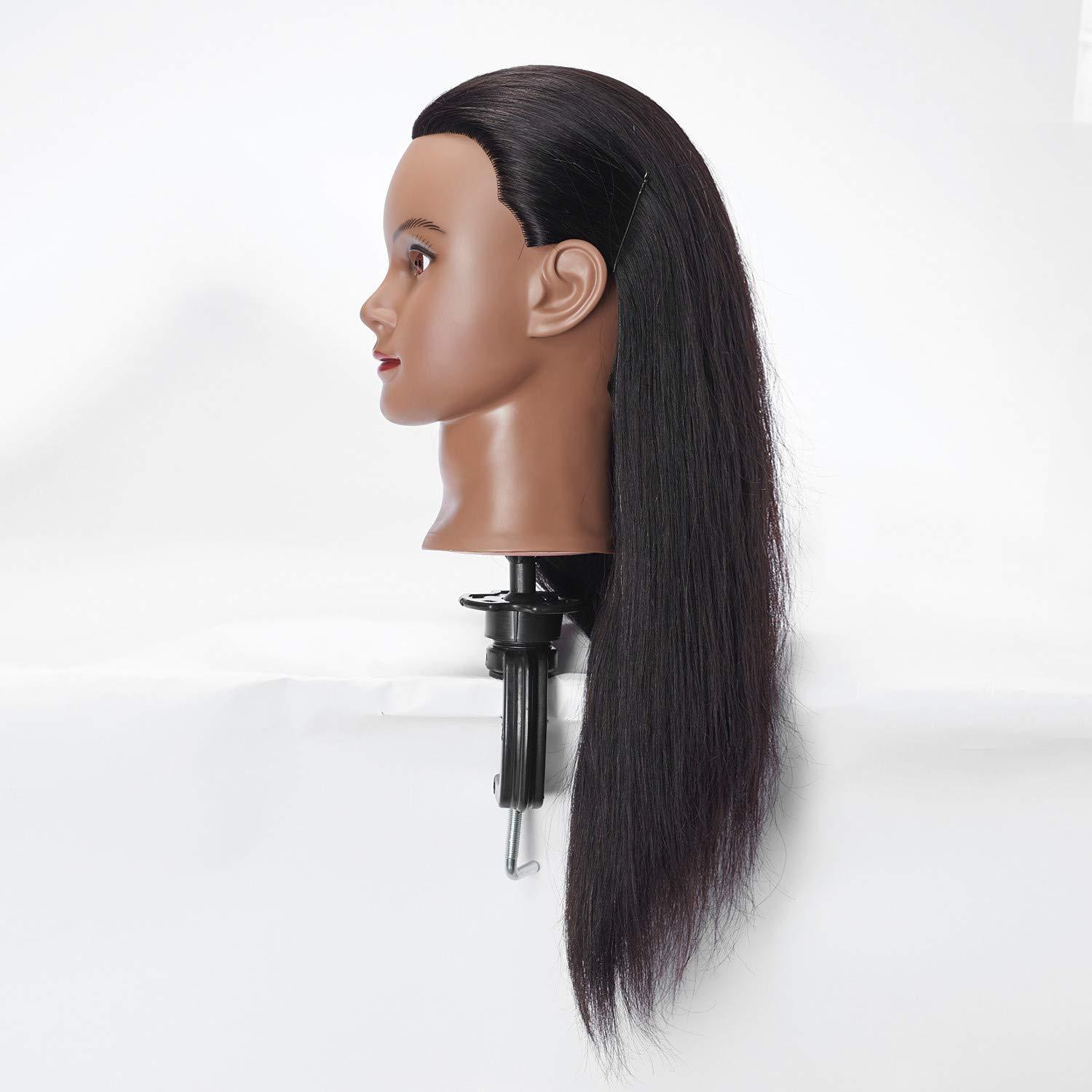 Hairlink Hairlink 24-26'' Mannequin Head With Human Hair Styling Training Head Dolls for Cosmetology Manikin Maniquins Practice Head with Stand (6611B0218H)