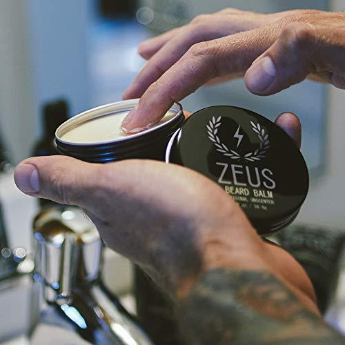 ZEUS ZEUS Beard Balm, Natural Beeswax & Shea Butter Balm, Softening Conditioner for Facial Hair – MADE IN USA (Sandalwood) 2 oz.