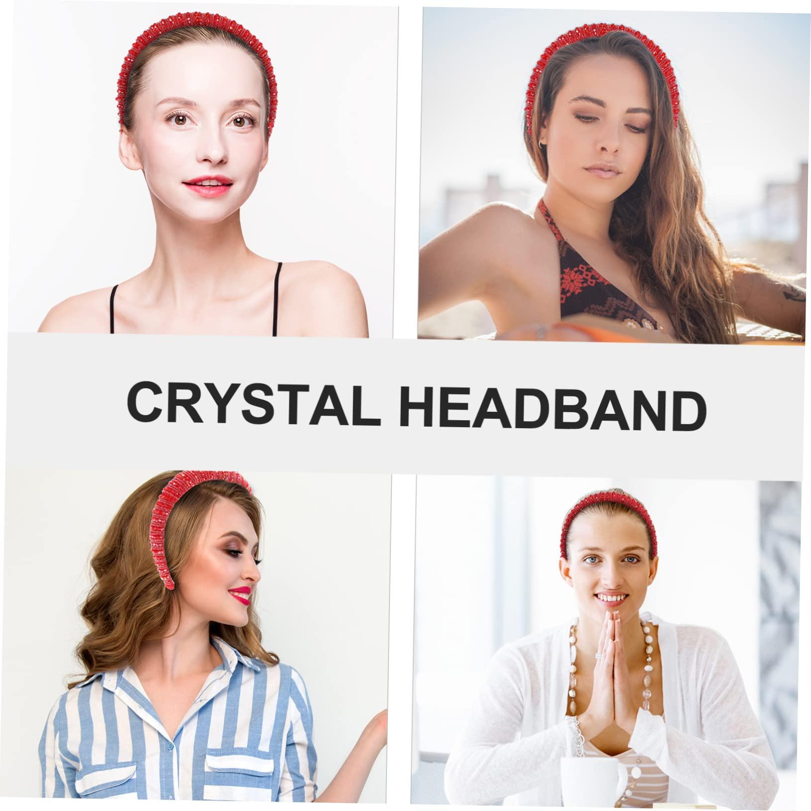 VINTORKY VINTORKY Baroque Crystal Rhinestone Hairband Headdress for Women Handmade Beaded Headband Stylish Hair Accessories for and Women Elegant Crystal Hairband