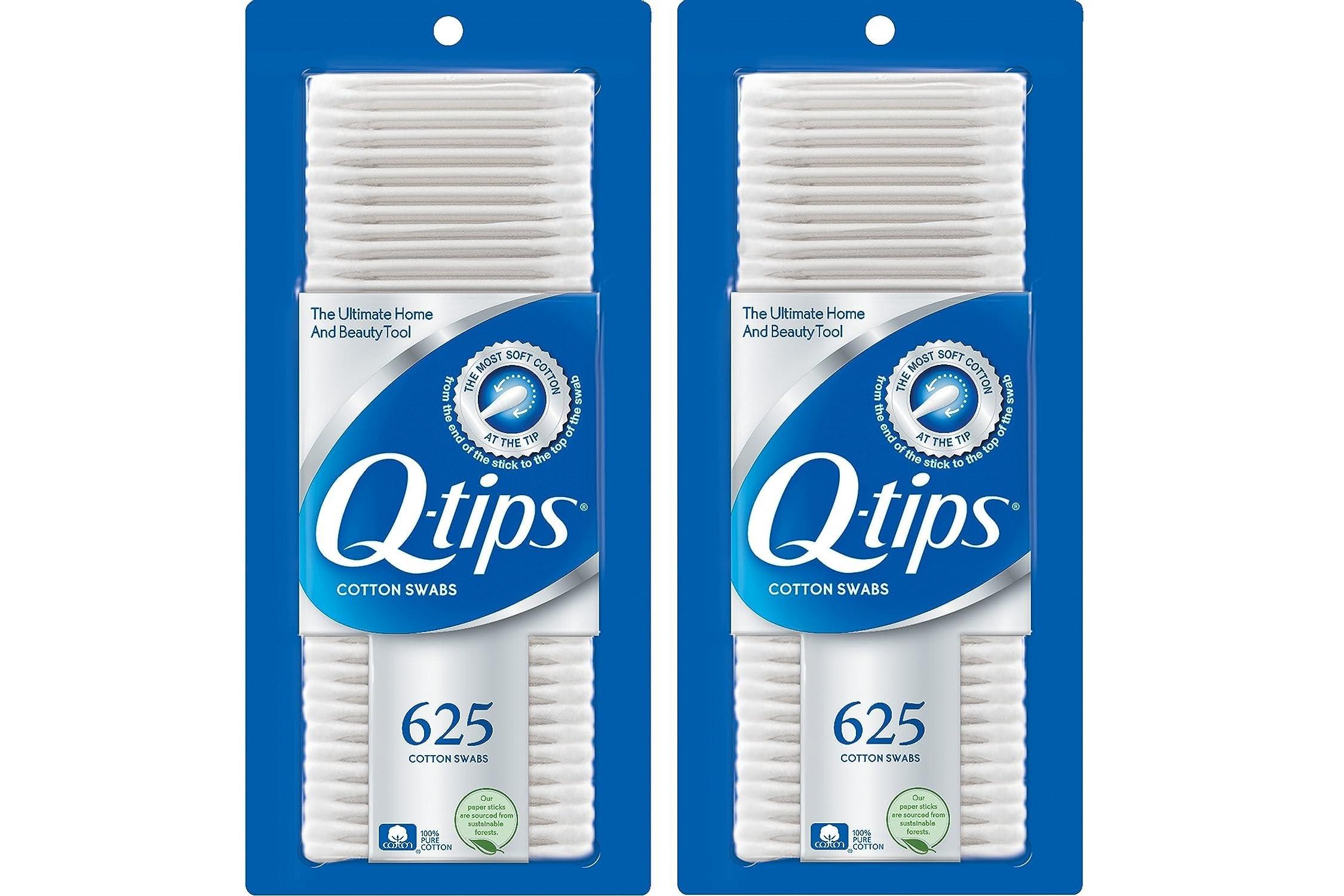 Q-tips Q-tips Cotton Swabs For Hygiene and Beauty Care Original Cotton Swab Made With 100% Cotton 625 Count (Pack of 2)