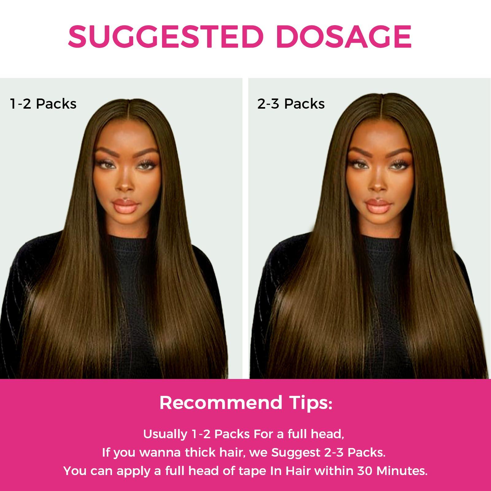 Lashey Lashey Tape in Hair Extensions Human Hair 50g 20pcs 16 Inch Chocolate Brown Tape in Extensions with Double-Side Tape Straight Invisible Tape in Hair Extensions for Women