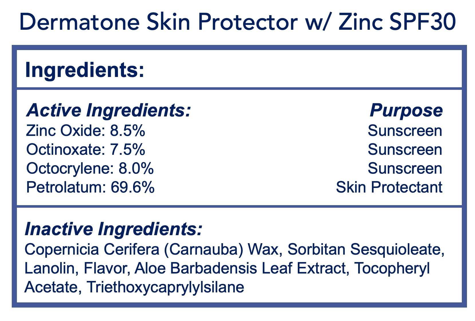 DERMATONE Dermatone Skin Protector w/Zinc | Skin Balm for Face & Lips | Barrier Cream for Sun, Wind & Cold | SPF 30 Zinc Sunscreen | Moisturize, Heal & Repair Dry Skin, 0.5 oz
