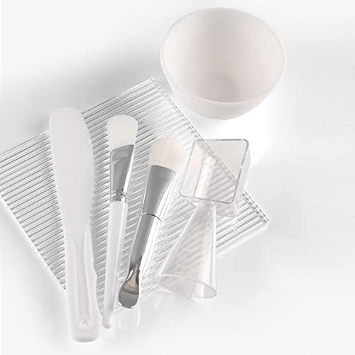 Pongnas Face Mask Mixing Bowl Set, DIY Facial Mask Tool Silicone Brush Soft Bristle Brush Mixing Bowl Mask Applicator Measuring Cup Set