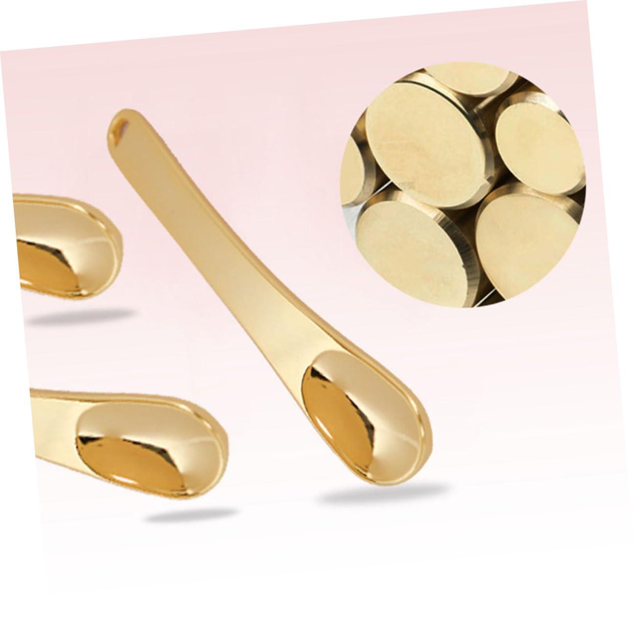 Beavorty Beavorty 15 Pcs Eye Spoon Facial Cosmetic Spoon Eye Cream Spoon Eye Cream Applicator Eye Massage Stick Face Cream Spoon Eye Roller for Puffy Eyes Skincare Cosmetic Spatula Mini Spoon Golden
