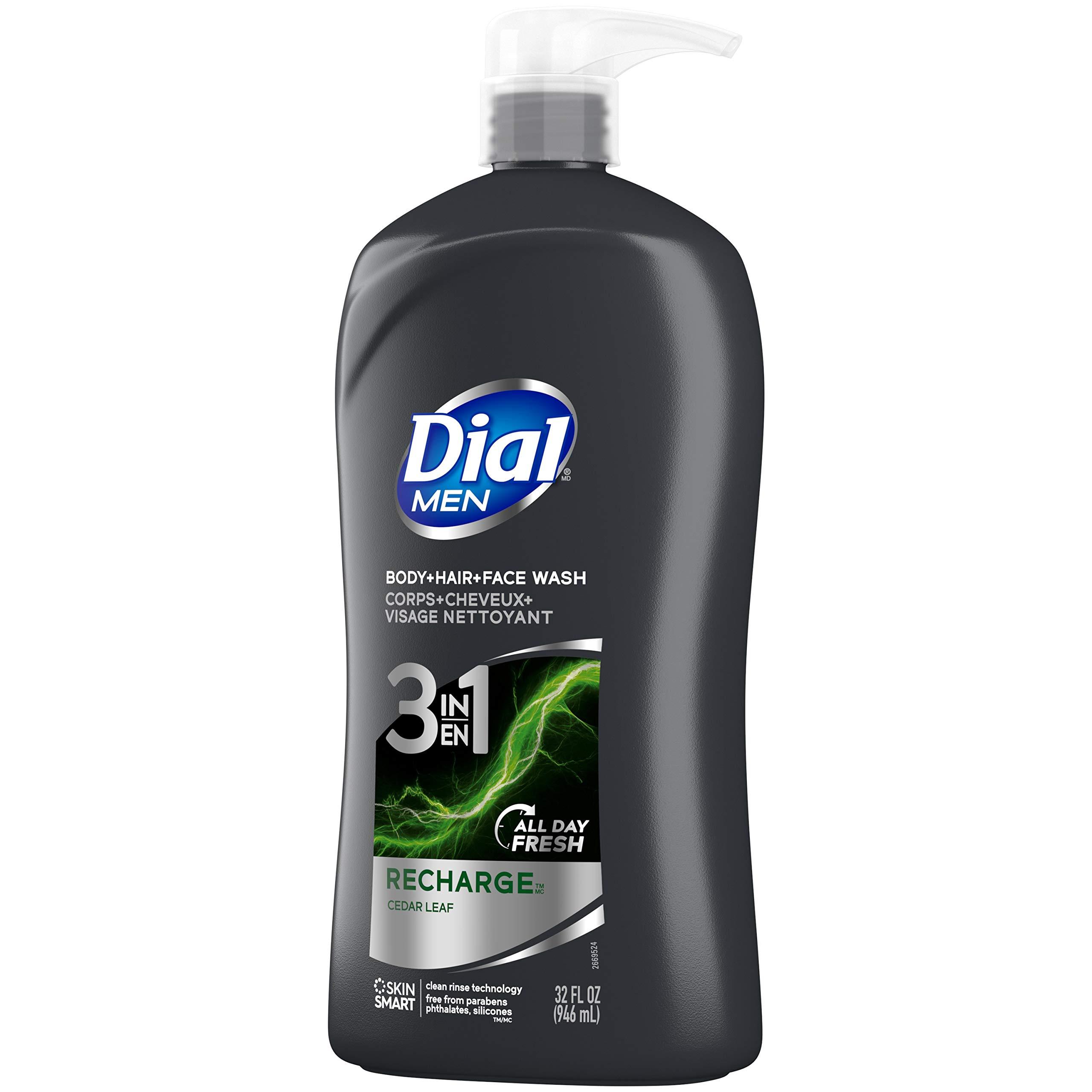 Dial Dial Men 3in1 Body, Hair and Face Wash, Recharge, 32 fl oz