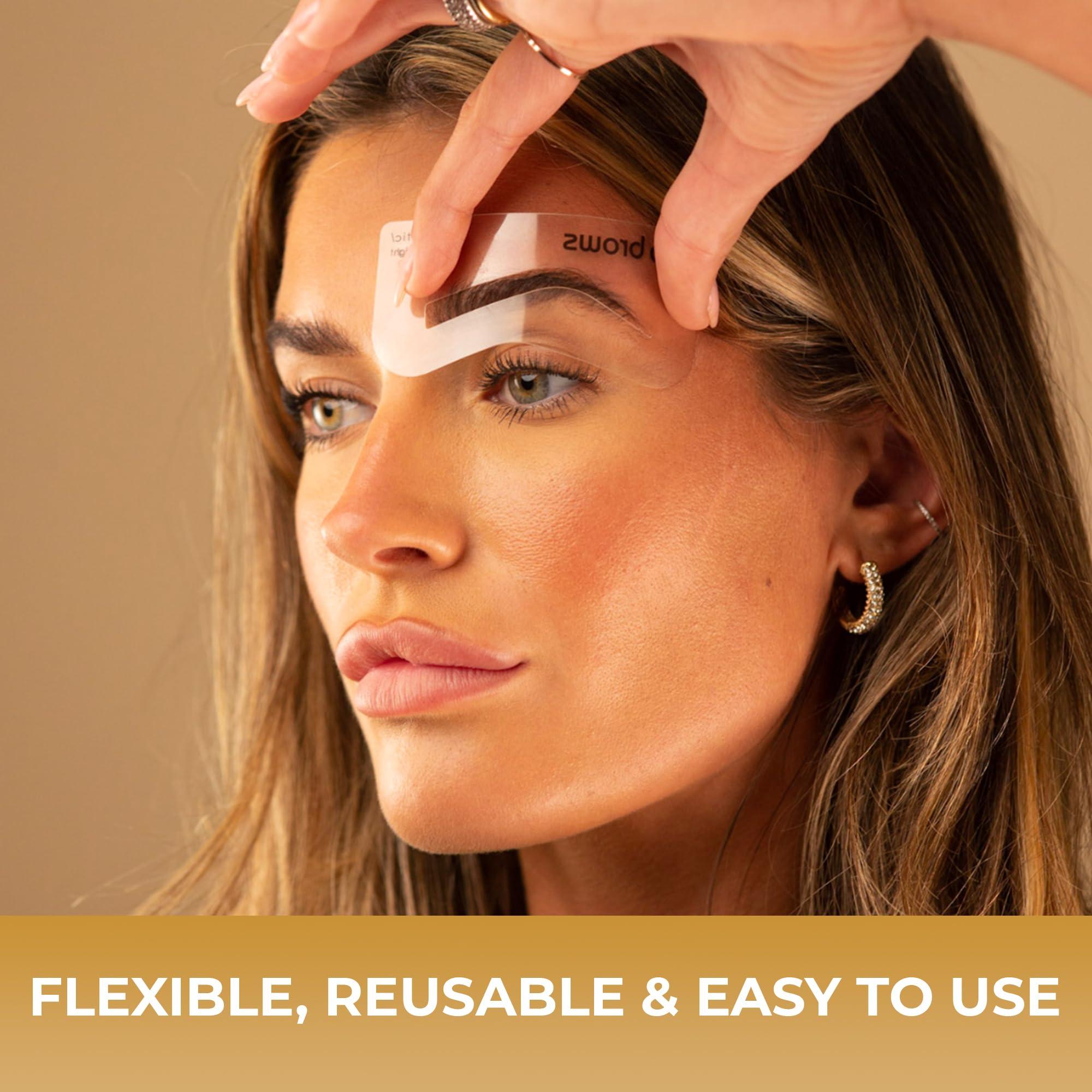 Fab Brows Fab Brows Duo Eyebrow Stencils | 6 Natural-Looking Brow Shapes | Easy Eyebrow Shaper Stencil | Fits All Faces & Sizes | Eyebrow Stencil Kit for Beginners & Professionals | Stencils Only, Cruelty-Free