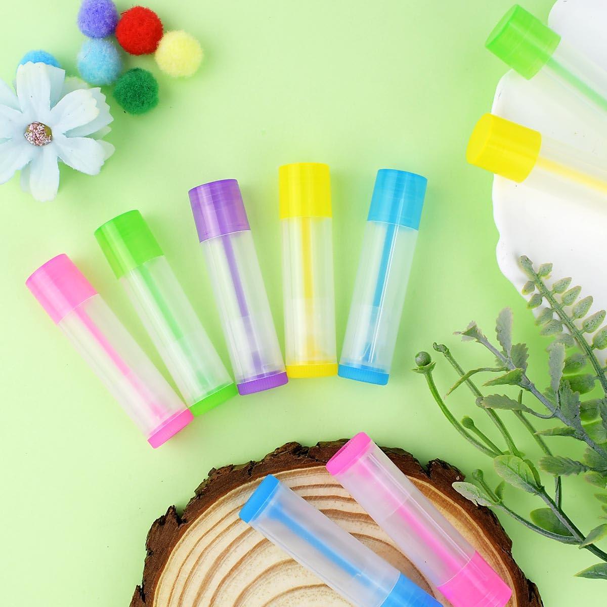 TKYPZY 25 Pcs Clear Empty Lip Balm Tubes Lip Balm Containers Lipstick Container with Caps DIY Lip Balm Tubes Refillable Lip Balm Tube for Homemade Lip Gloss Lipstick 5.5Ml Plastic Lip Balm Containers