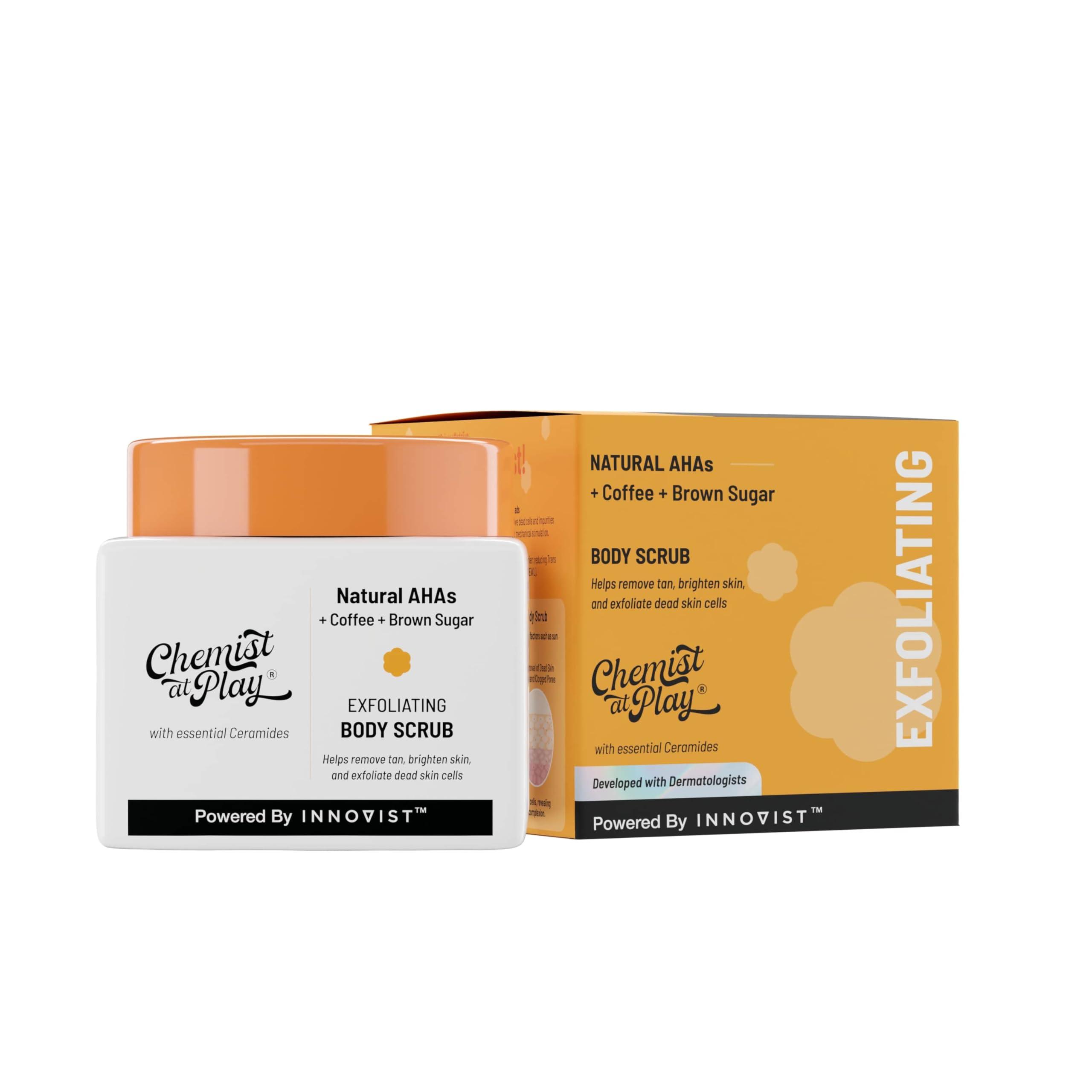 Chemist at Play Chemist at Play Exfoliating Body Scrub For Removing Tan & Dead Skin Cells | Rough & Bumpy Skin, Tanned & Pigmented Skin | For Smooth, Soft & Bright Skin | Natural AHAs | Coffee 2.6 fl oz.