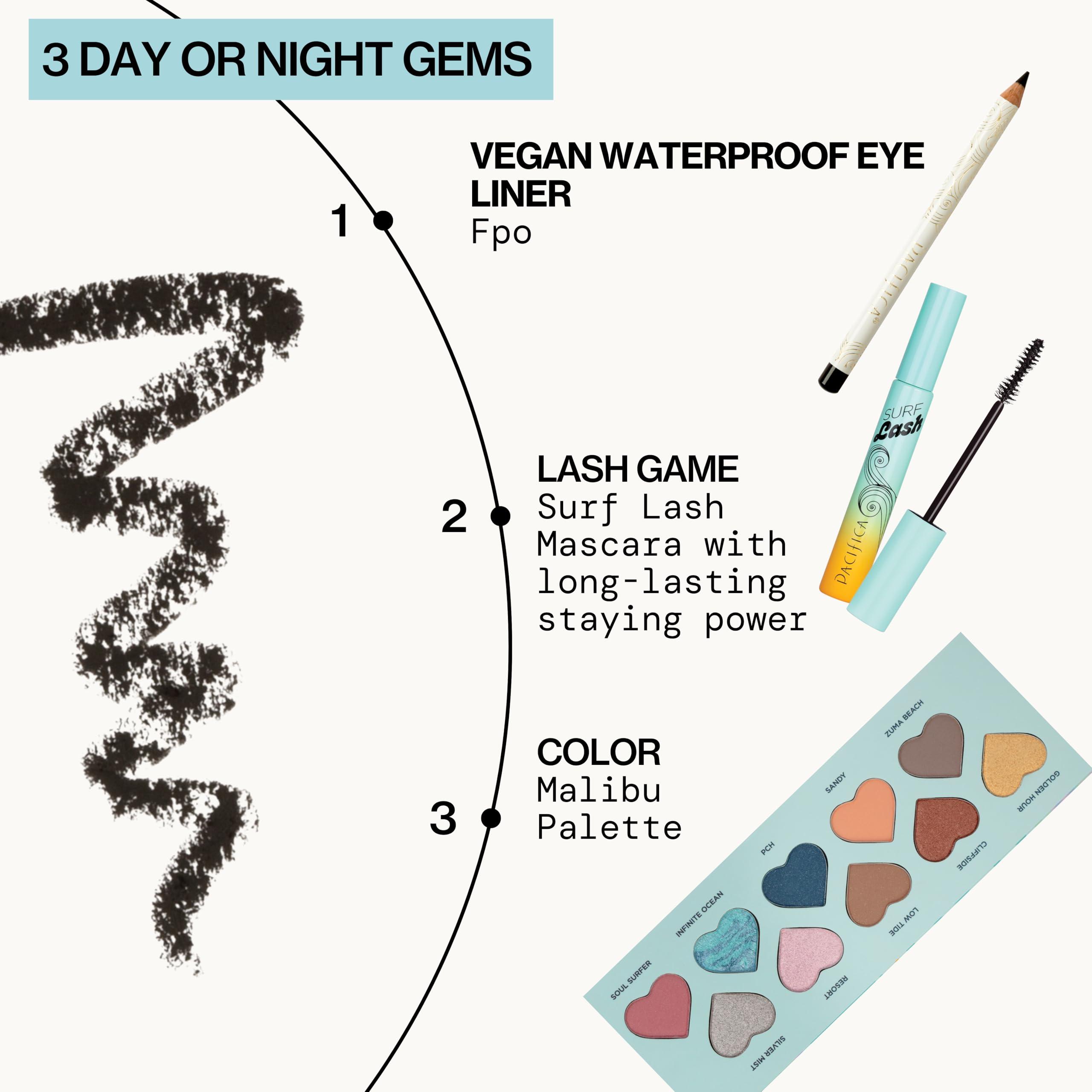 Pacifica Pacifica Eyeliner  Water-Resistant Eyeliner Pencil, Easy-Glide for Dark & Black Hair, Vegan & Cruelty-Free, 0.04 oz (Shade Jet Black)