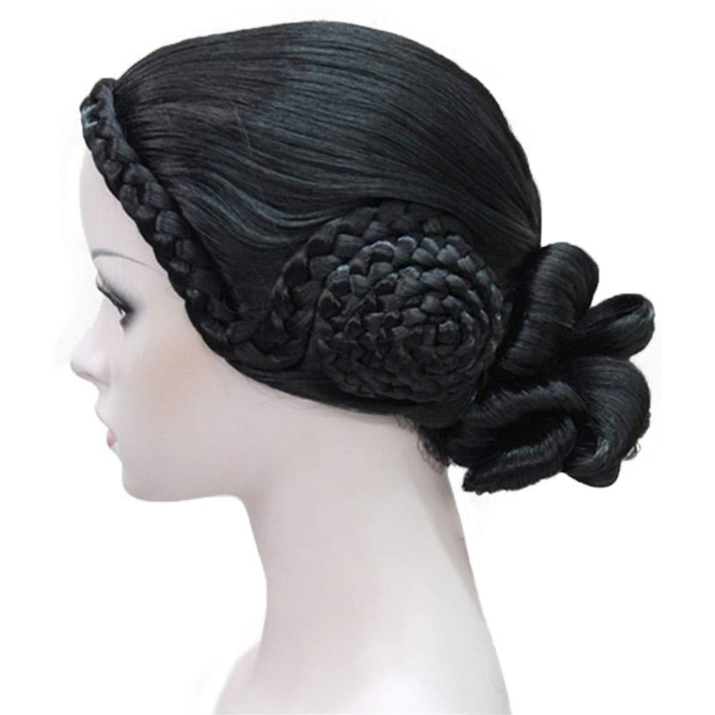 Aimole Aimole Braid Updo Bun Wig Black Wigs Synthetic Cosplay Women Hair
