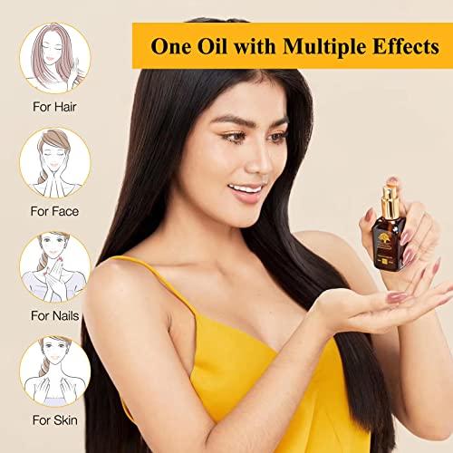ARGANMIDAS ARGANMIDAS Hair Oils, Moroccan Argan Oil for Hair and Face Skin Moisturizer, Leave Hair Soft & Shiny, Hair Treatment oil for Men Women Dry Damaged Frizzy Hair, 3.4 Fl Oz