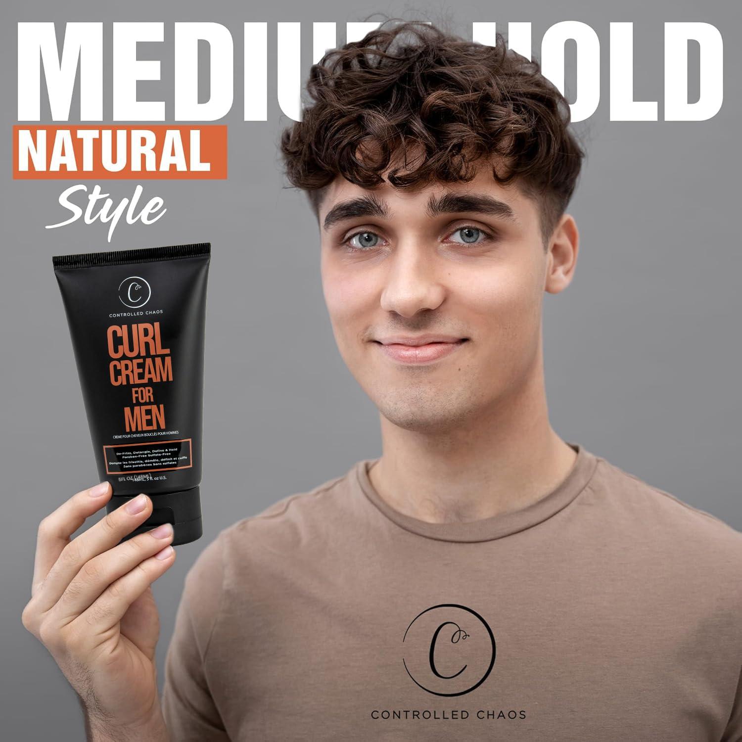 Controlled Chaos Controlled Chaos Curl Cream for Men - Hair Styling Cream For Wavy and Curly Hair With Shea Butter, Jojoba Oil, Coconut Oil, add Smoothness, Anti-frizz, Sulfate-Free Curl Cream (5oz)