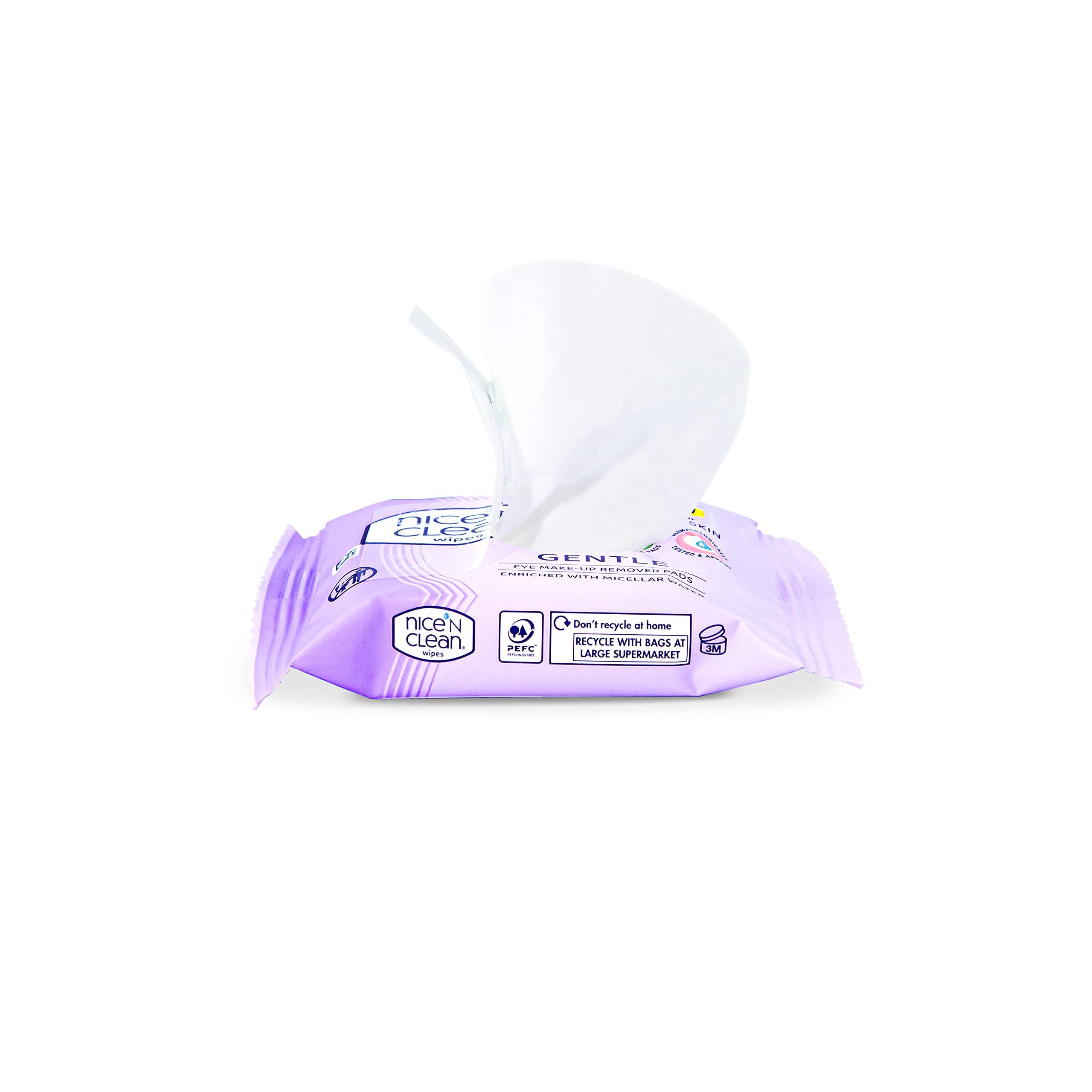 Nice 'N Clean Nice 'N CLEAN Eye Make Up Remover Pads with Micellar Water Leaving Skin Fresh and Clean, Suitable for Sensitive Skin, Biodegradable, Plastic Free Face Wipes, 30 x Pads