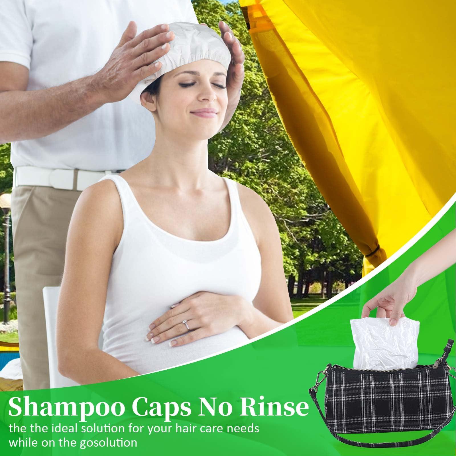 MED Shampoo Caps No Rinse Waterless Hair Washing Shower Caps 12 Packs for Elderly, Women, Hospital, Camping