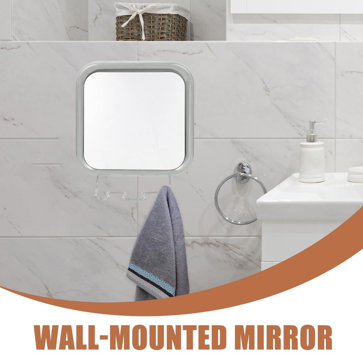 Samlee Fogless Shower Mirror with 4 Suctions - Anti-Fog Mirror for Shaving in Shower, Razor Holder Included, Ideal for Bathroom, Vanity, Bathtub