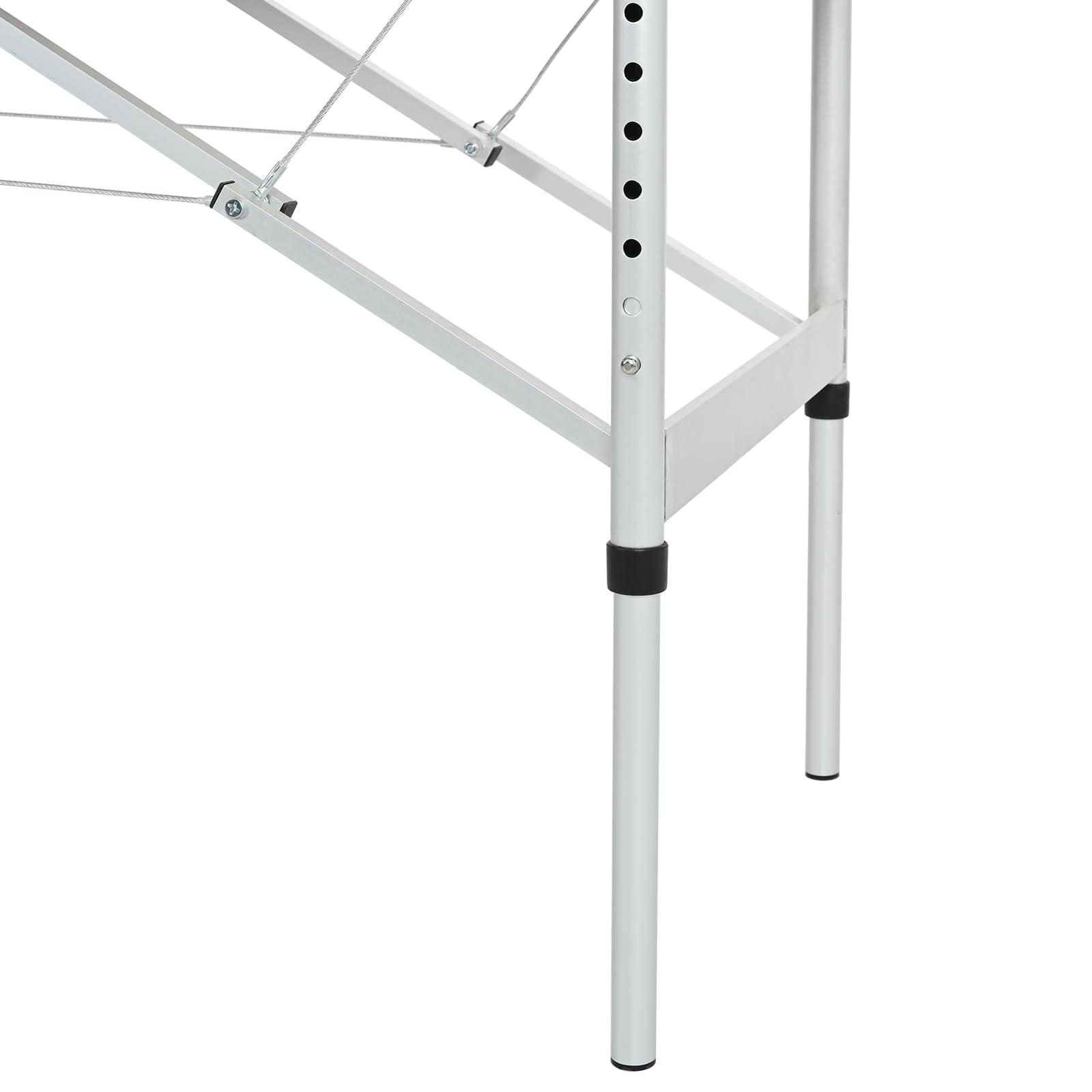 vidaXL vidaXL - Foldable 4-Zone Massage Table in Creme White - Aluminum Frame, High-Density Foam Padding, Adjustable and Portable for Outdoors, Clinics, Therapy Centres