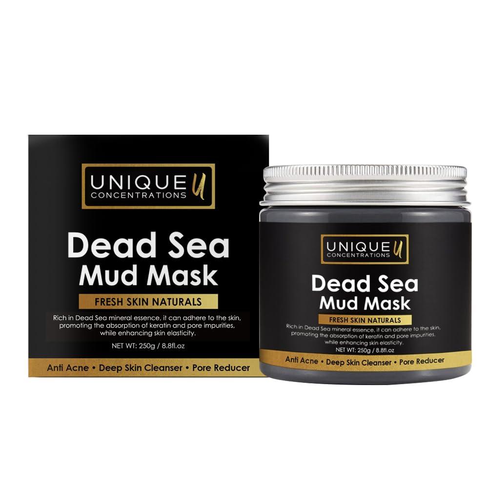 UNIQUE CONCENTRATIONS Dead Sea Mud Mask for Face and Body - Deep Cleansing, Exfoliating, Detoxifying for Acne, Blackheads, Oily Skin, and Pore Clearing - 100% Natural Mineral-Rich Formula for Men and Women - 8.8 oz
