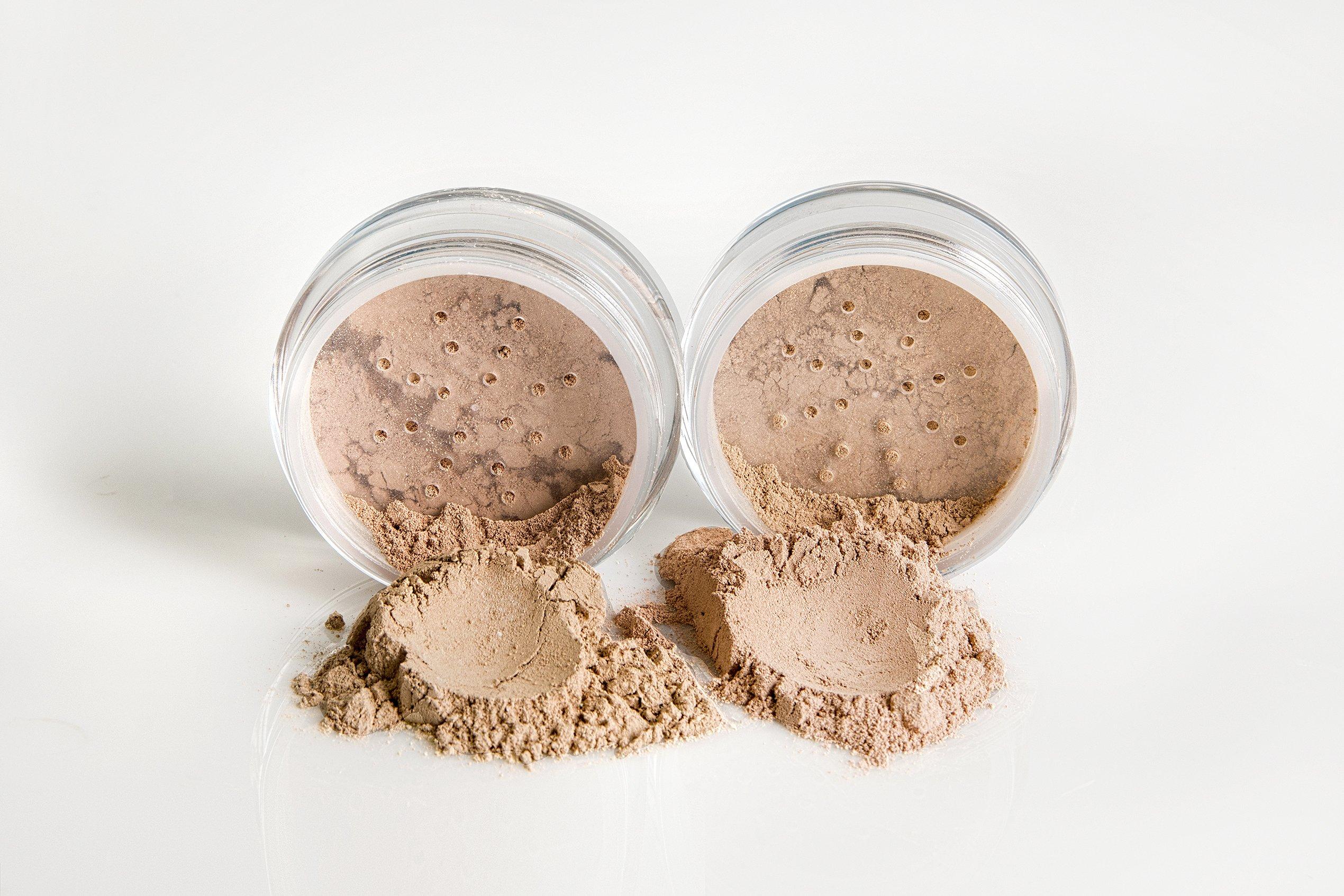 Sweet Face Minerals FOUNDATION & CONCEALER COMBO w/BRUSHES (PINK BISQUE FOUNDATION & LIGHT CONCEALER) Mineral Makeup Kit Full Size Set Matte Bare Face Sheer Powder Cover