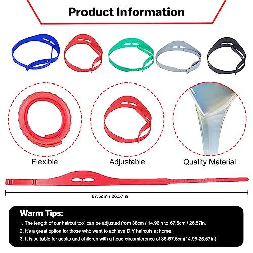 Biottro Neckline Shaving Template, 2PCS Hair Cutting Guide Tool for Men Adjustable Curved Silicone Band DIY Self Haircut System for Hair Clipper Timmer Shaver (Black + Gray)