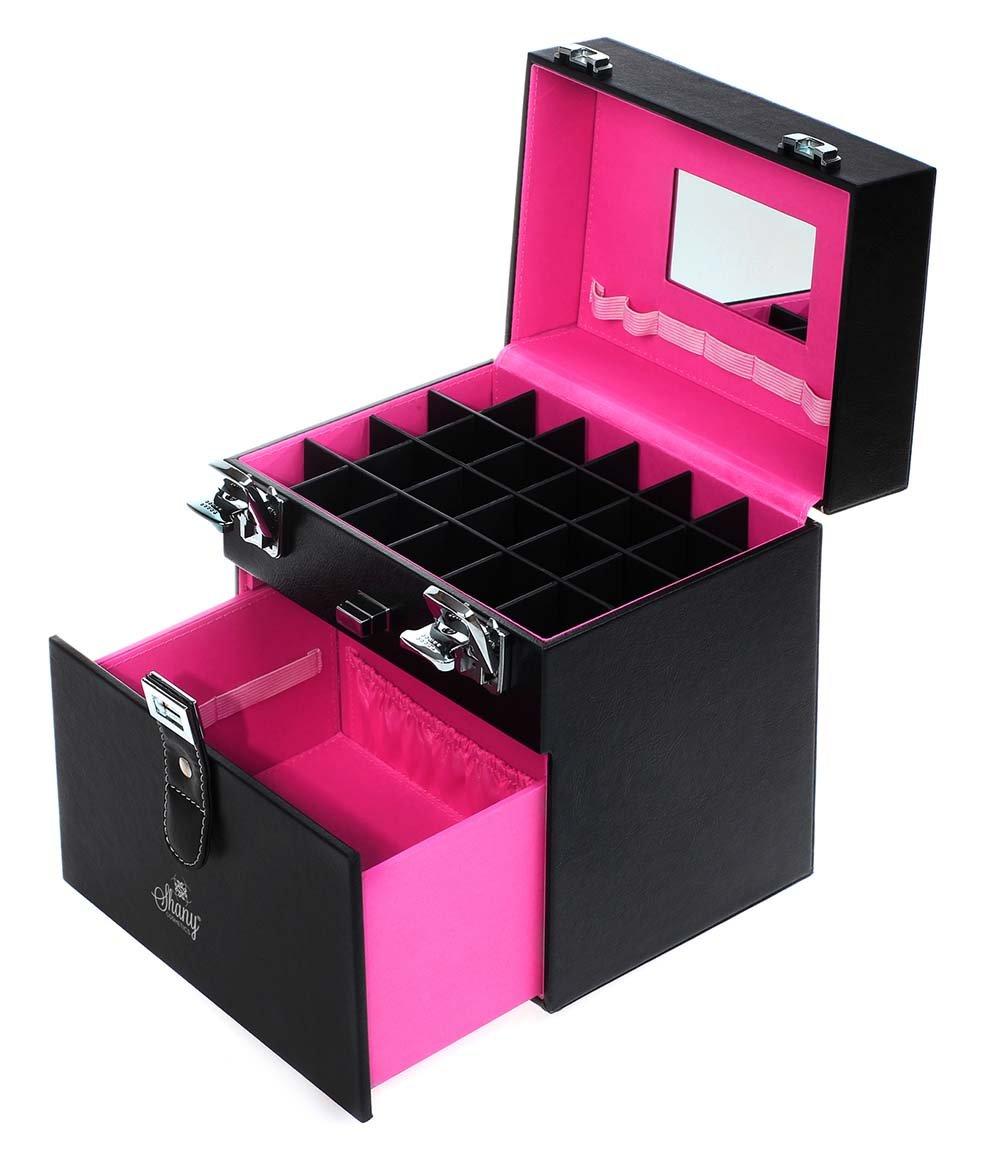 SHANY SHANY Color Matters - Makeup Travel Case Nail Accessories Organizer and Makeup Train Case - Makeup Storage Box - Black