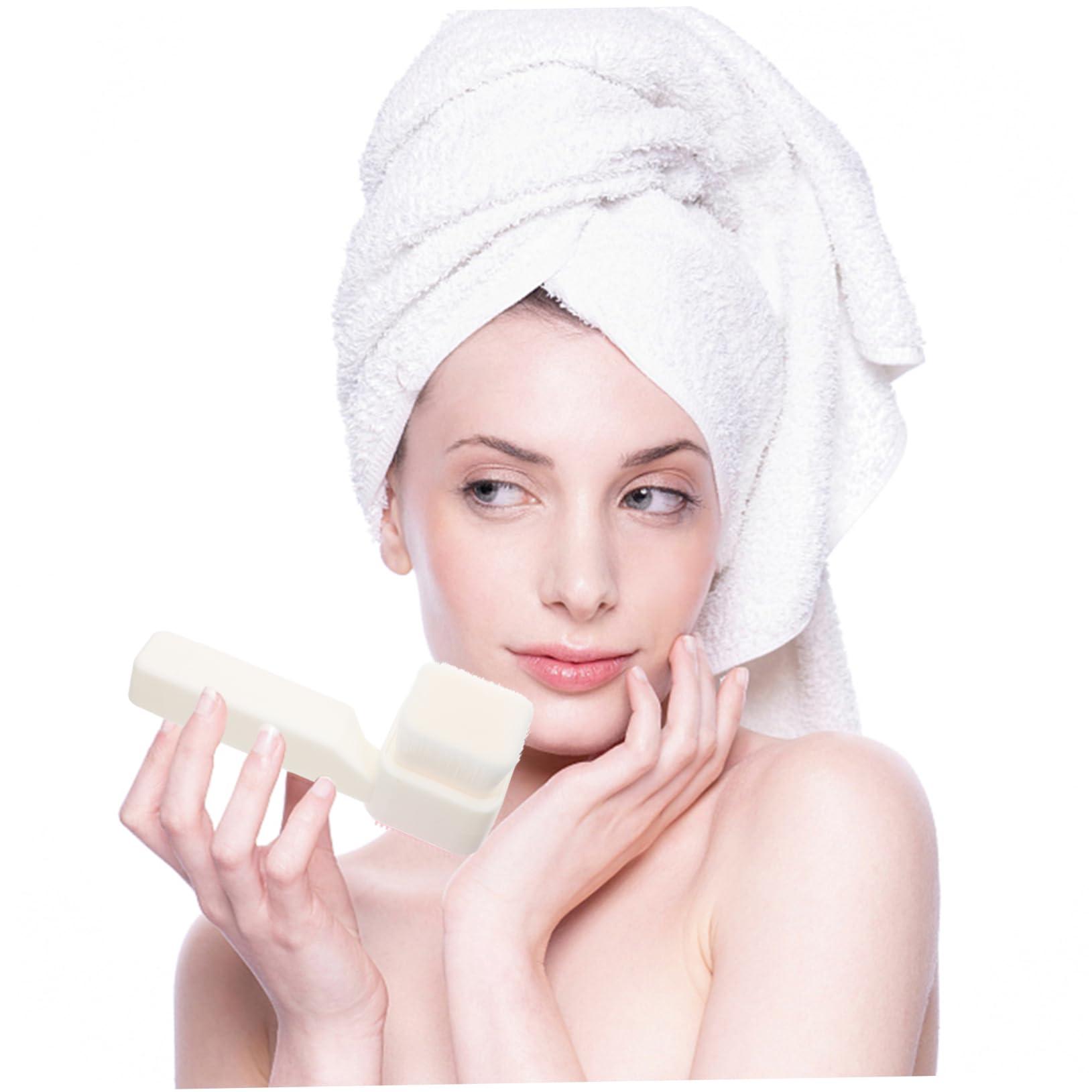 Hemoton Hemoton Square Facial Cleansing Brush Face Brush Face for Cleansing and Exfoliating Cleansing Facial Brush Face Wash Scrubber Manual Facial Brush Deep Cleaning Brush White