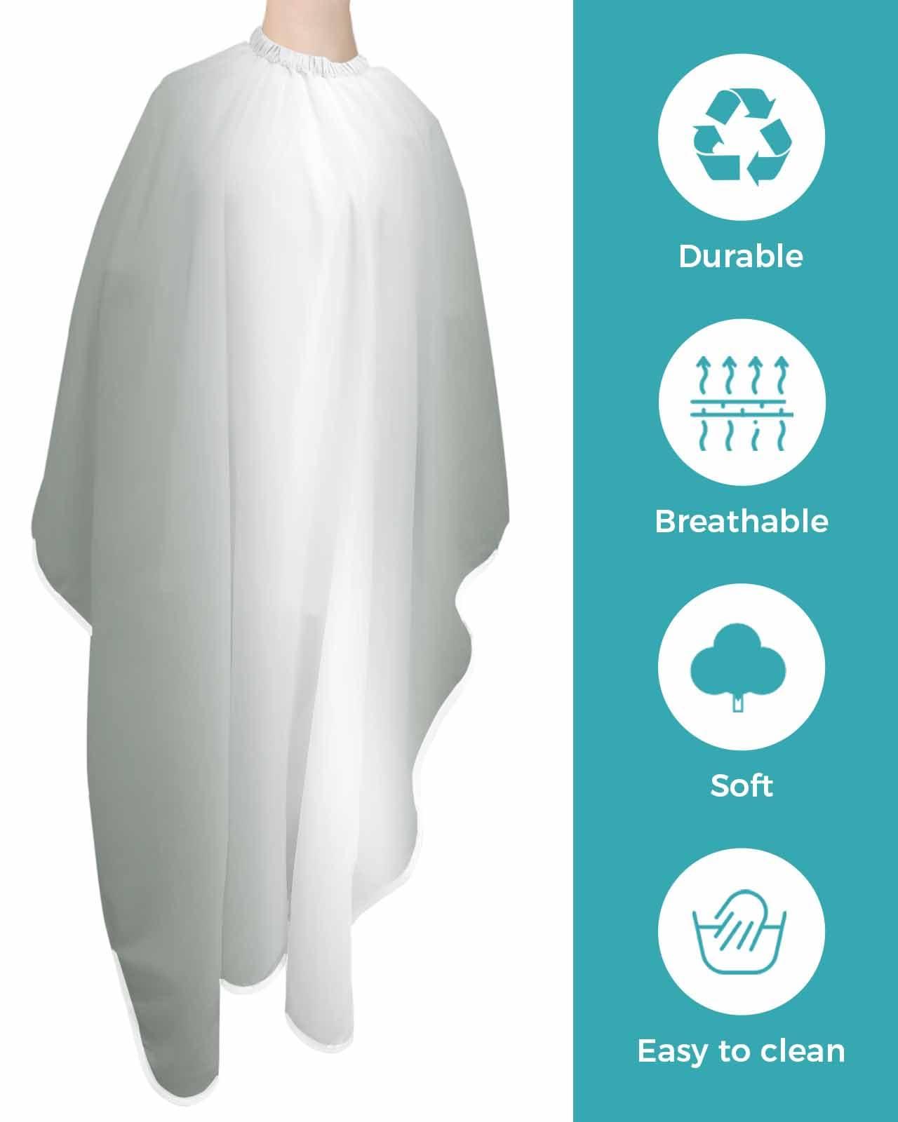 Double Love Ombre Grey White Barber Cape - Salon Hair Cutting Cape for Women,Men,Kids,Adults,Contemporary Minimalist Gradient Haircut Cape with Adjustable Elastic Neckline Hairdressing Stylist Cape Accessories