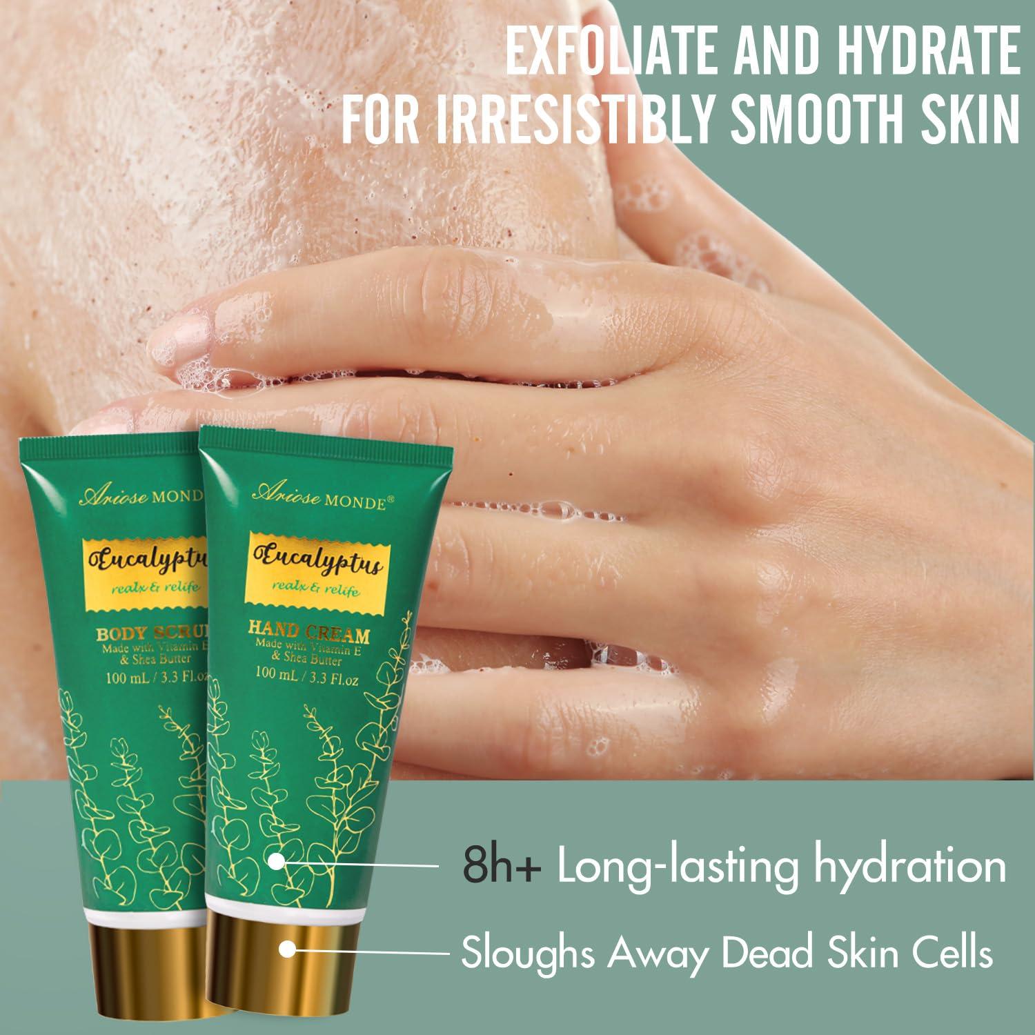 ArioseMonde Gift Baskets for Women, Spa Gifts for Women-13pcs Eucalyptus At Home Spa Kit with Body Salt, Bubble Bath. Relaxing Bath Sets for Women Gift, Birthday Gifts for Women, Mothers Day Gifts for Mom