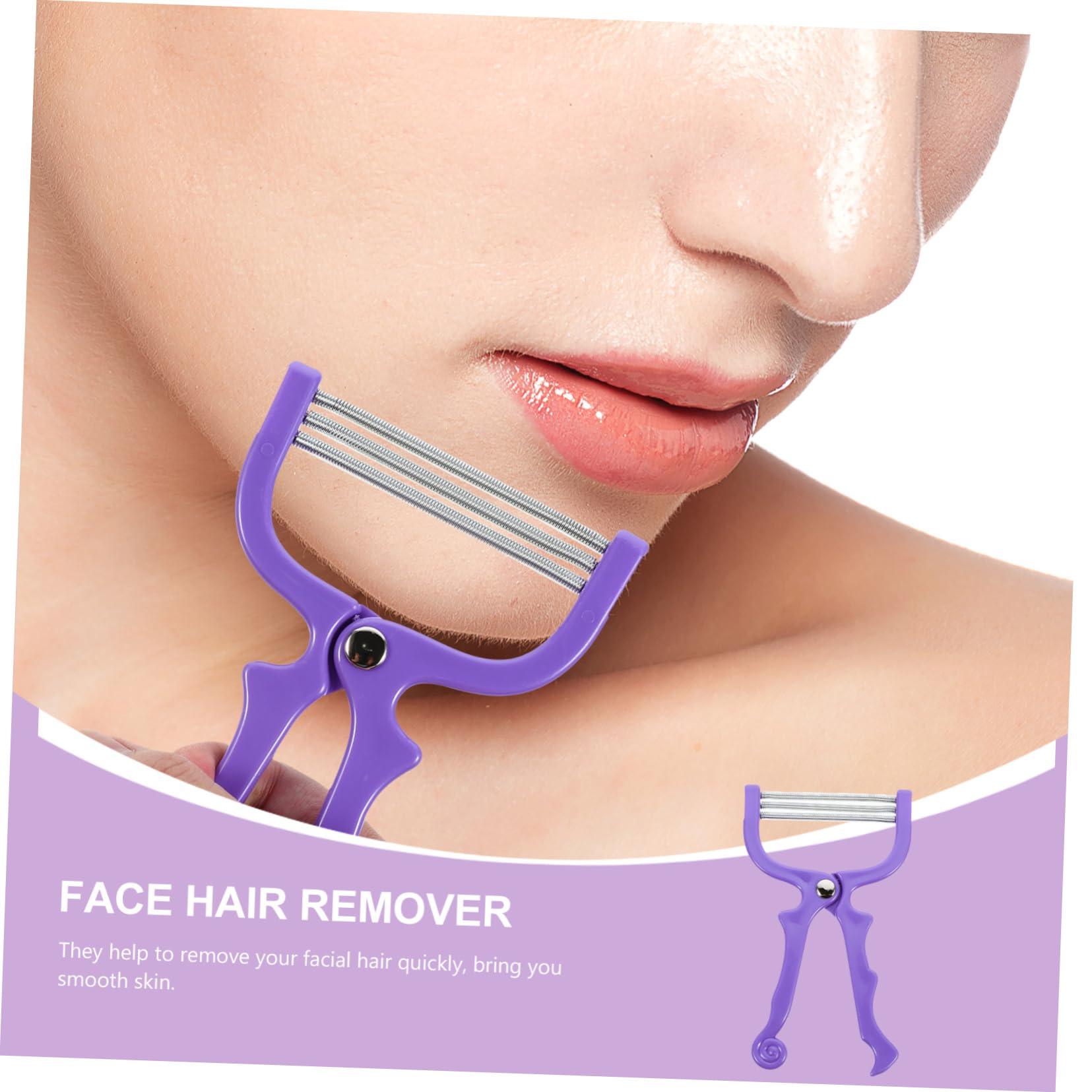 Ipetboom Ipetboom 2pcs Facial Hair Remover Hair Remover Tool Manual Hair Remover Eyebrow Threading Tool Face Shaver Manual Face Hair Removers Threaders Facial Hair Trimmer Beard Trimmers Purple Abs