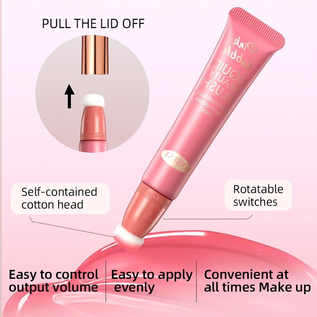 QiBest QiBest Liquid powder blusher Multi functional Waterproof Women\'s Professional Facial Palette Contour Makeup Natural and Lasting Beauty Brightening Matte High gloss Facial powder blusher Liquid can be mixed (C)