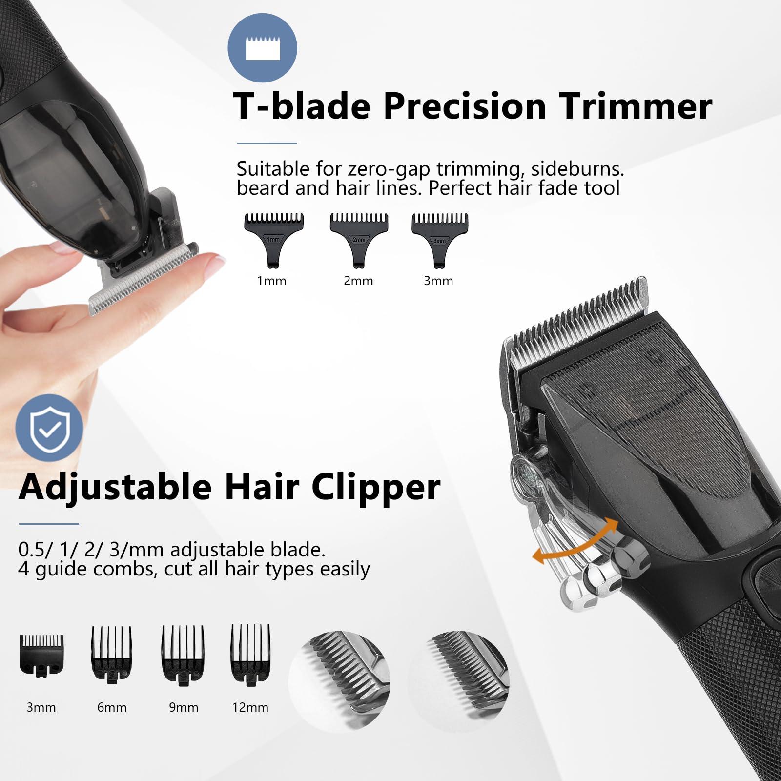 Bomic Hair Clippers for Men Professional, Barber Clippers and Trimmer Set, Hair Clipper& Hair Trimmer & Electric Foil Shavers Razor Kit, Hair Cutting kit, Cordless Mens Grooming Kit